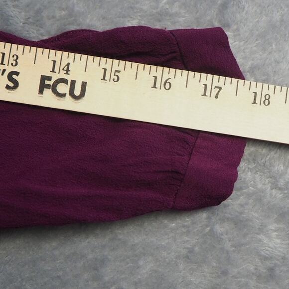 Anthropologie Maeve Galina‎ Drop Waist Dress Sz Large Dark Purple Pin Tuck Tunic - Picture 7 of 11